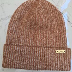 ​Nicole Miller | pastel orange terra cotta ribbed cozy beanie